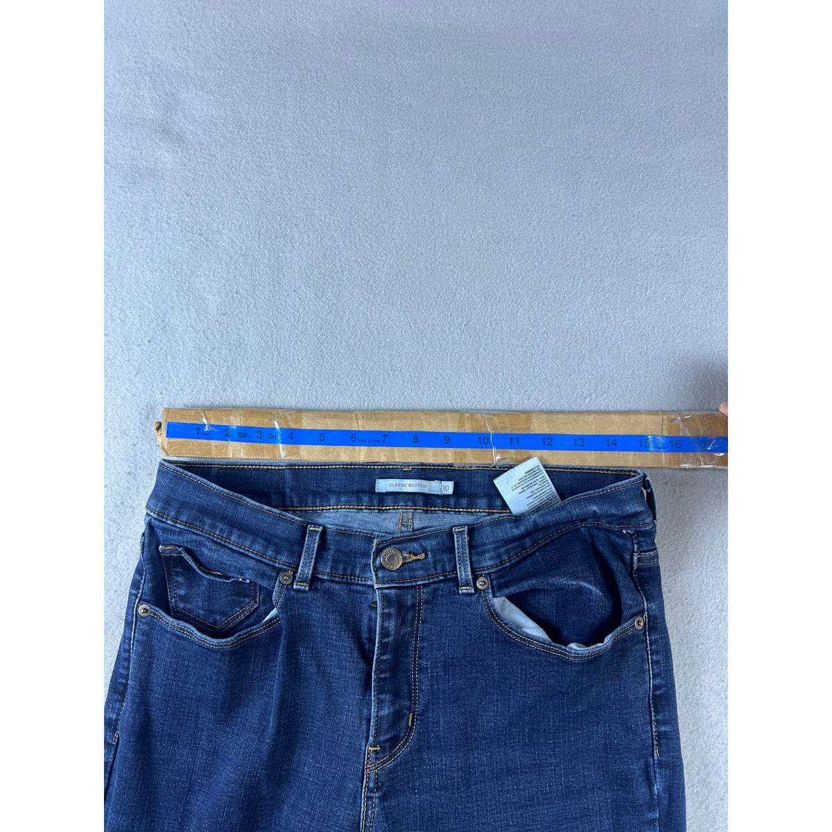 Levi's Classic Bootcut Dark Wash Distressed Jeans - 10