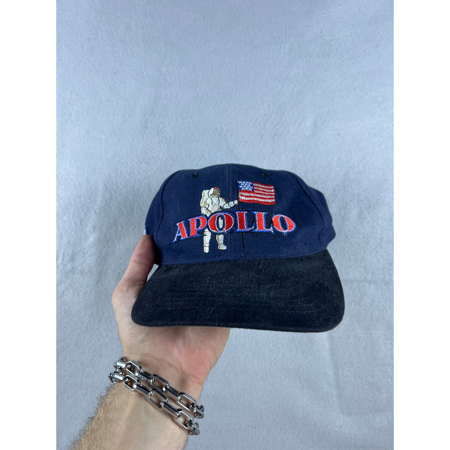 Vintage Navy Blue Distressed Apollo Nasa Hat
