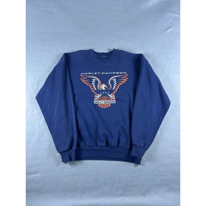 Harley Davidson Navy Blue Crenwneck - L