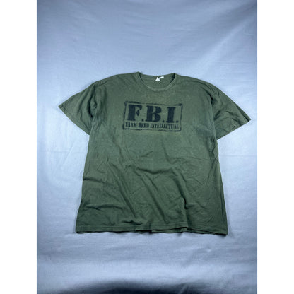 Vintage Farm Bred Intilectual FBI Spellout Shirt - 2XL
