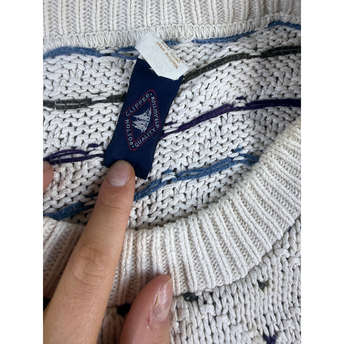 Vintage Boston Clipper Chunky Knit Sweater - L