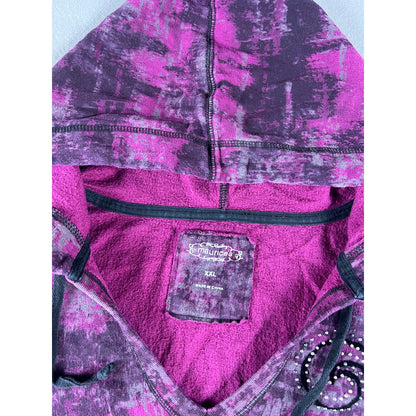 Maurices Acid Wash Rhinestone Hoodie - 2XL