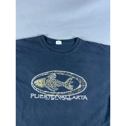 Vintage Puerto Vallarta Mexico Fishing T-Shirt - 2XL
