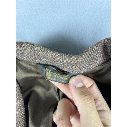 Vintage Harris Tweed Scottish Wool Herringbone Blazer - 38