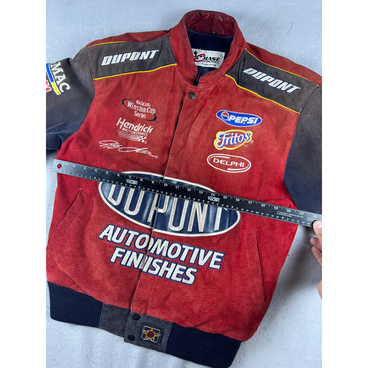 Vintage Chase Authentics NASCAR Jeff Gordon DuPont Suede Racing Jacket - S
