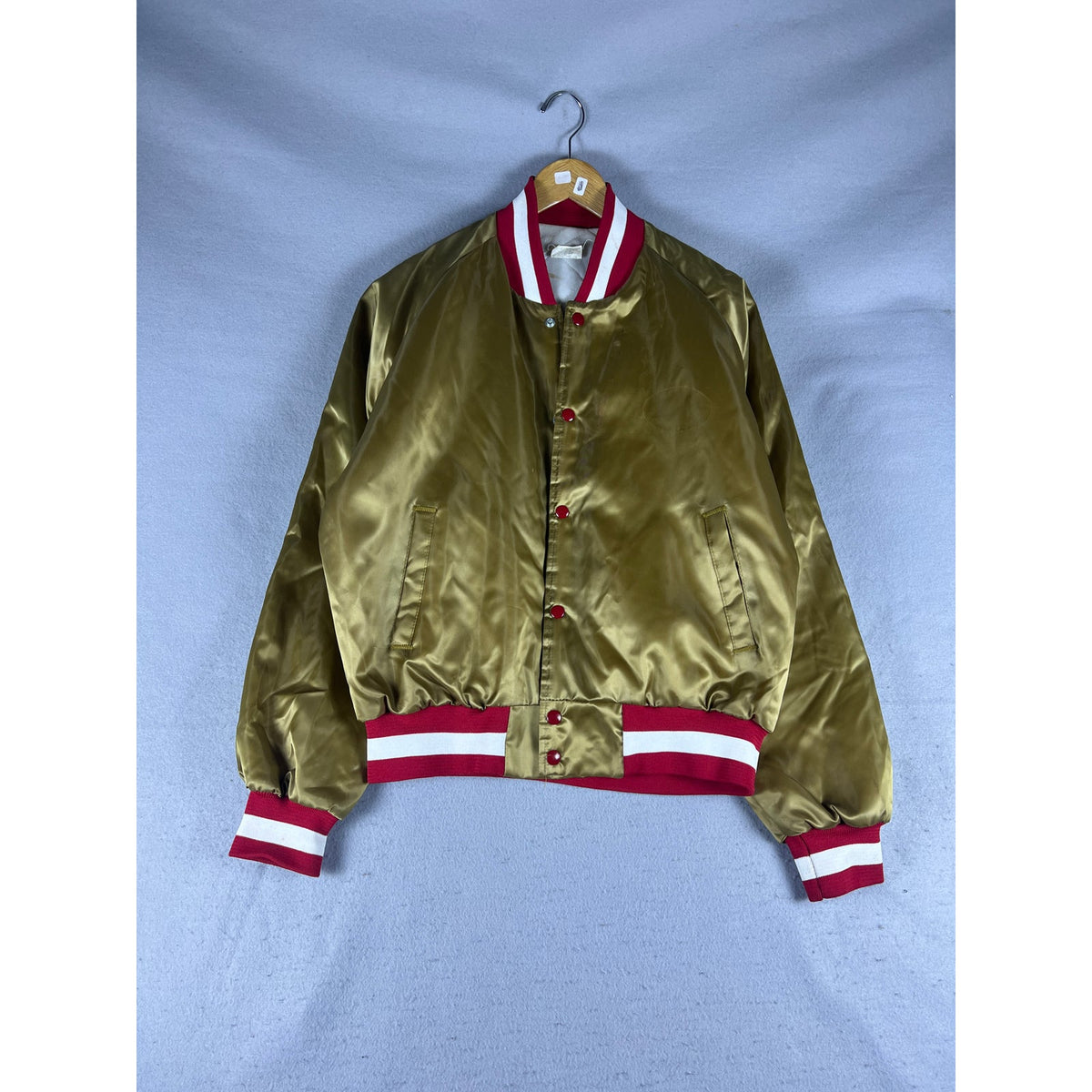 Vintage Chalk Line Satin Bomber Jacket - XL