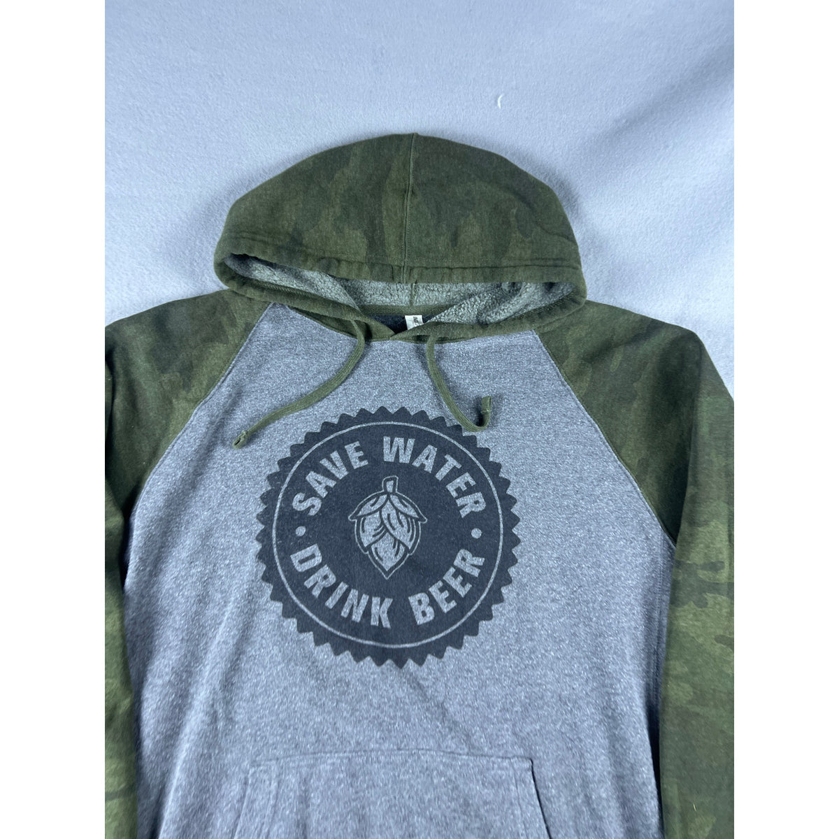 Save Water Drink Beer Camo Hoodie - XL