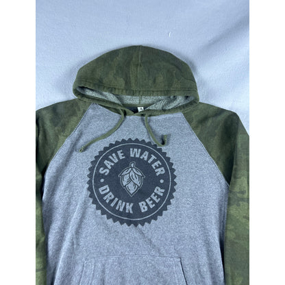 Save Water Drink Beer Camo Hoodie - XL