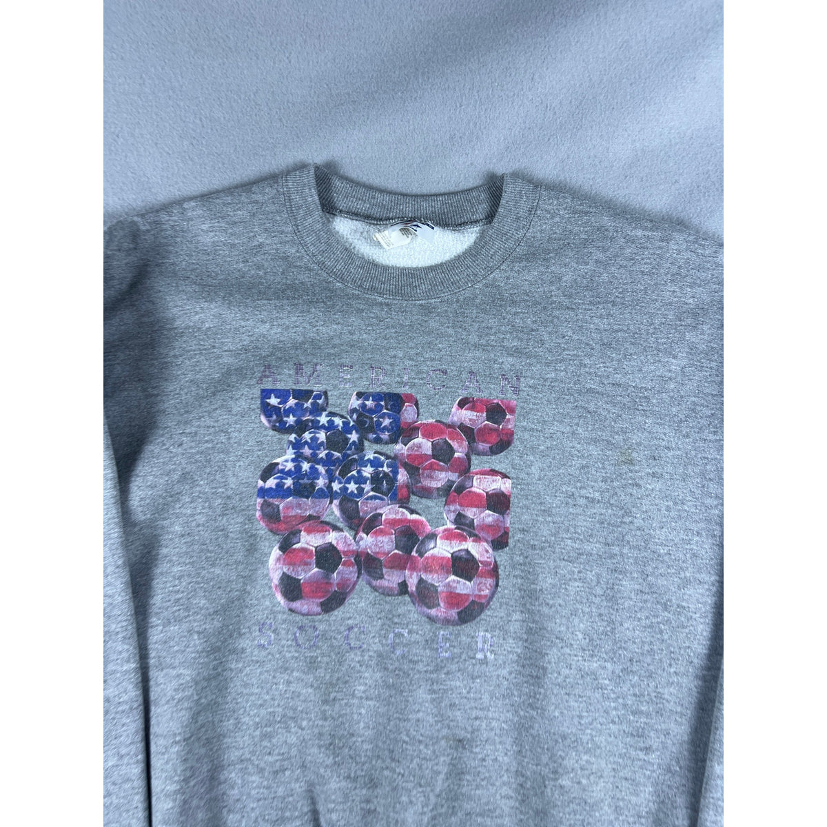 Vintage 90s USA Flag Soccer Sweatshirt - XL