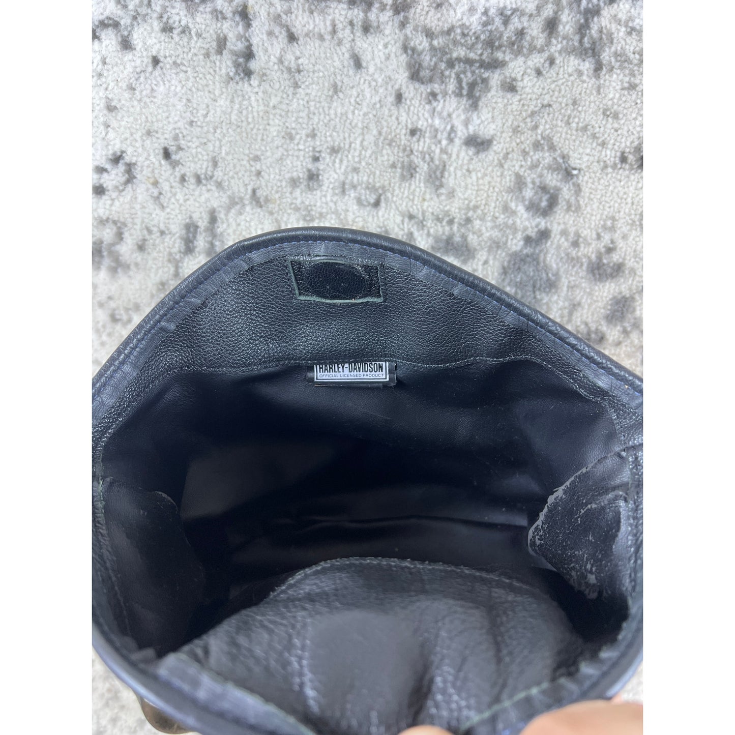 Vintage Black Harley-Davidson Crossbody Shoulder Bag