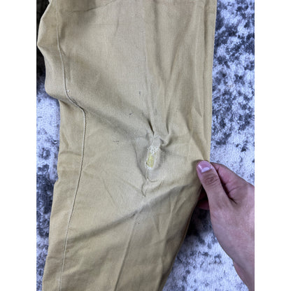 Vintage H.I.S Trews Chino Pants Mens 24x26 Tan Gold Canvas 60s Workwear Slacks