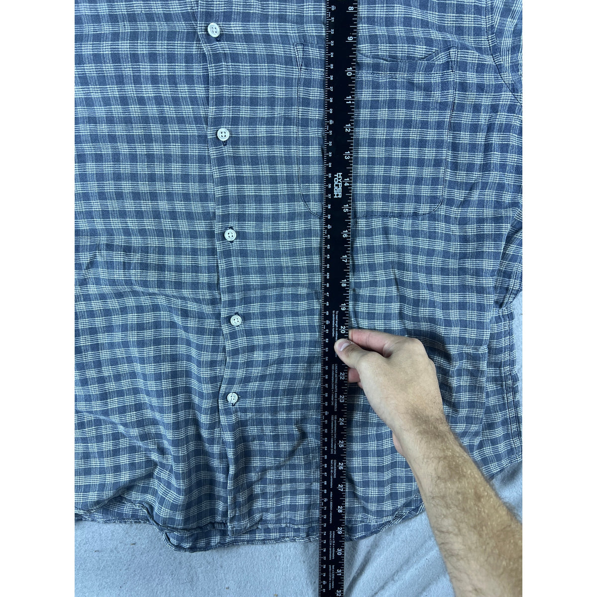 Utility Linen Blend Check Shirt - XL