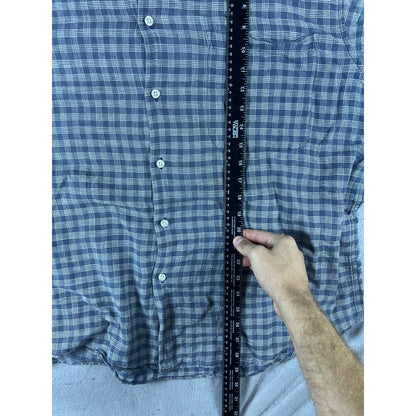 Utility Linen Blend Check Shirt - XL