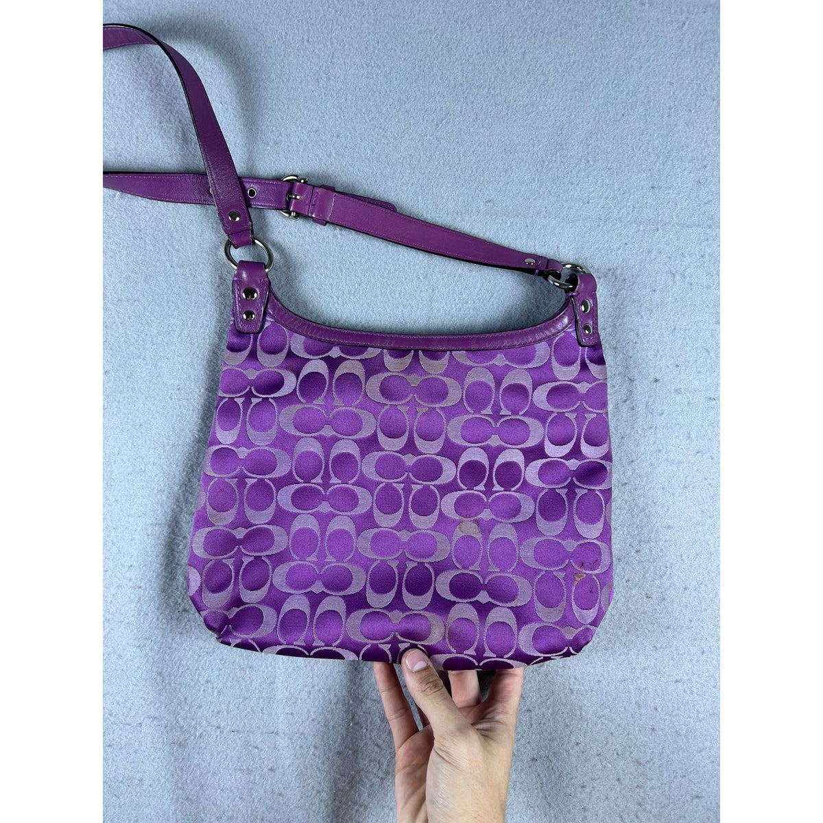 Coach Purple Signature C Getaway Shoulder Bag