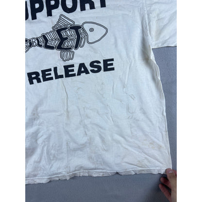 Vintage 90s Funny Fishing T-shirt - XL