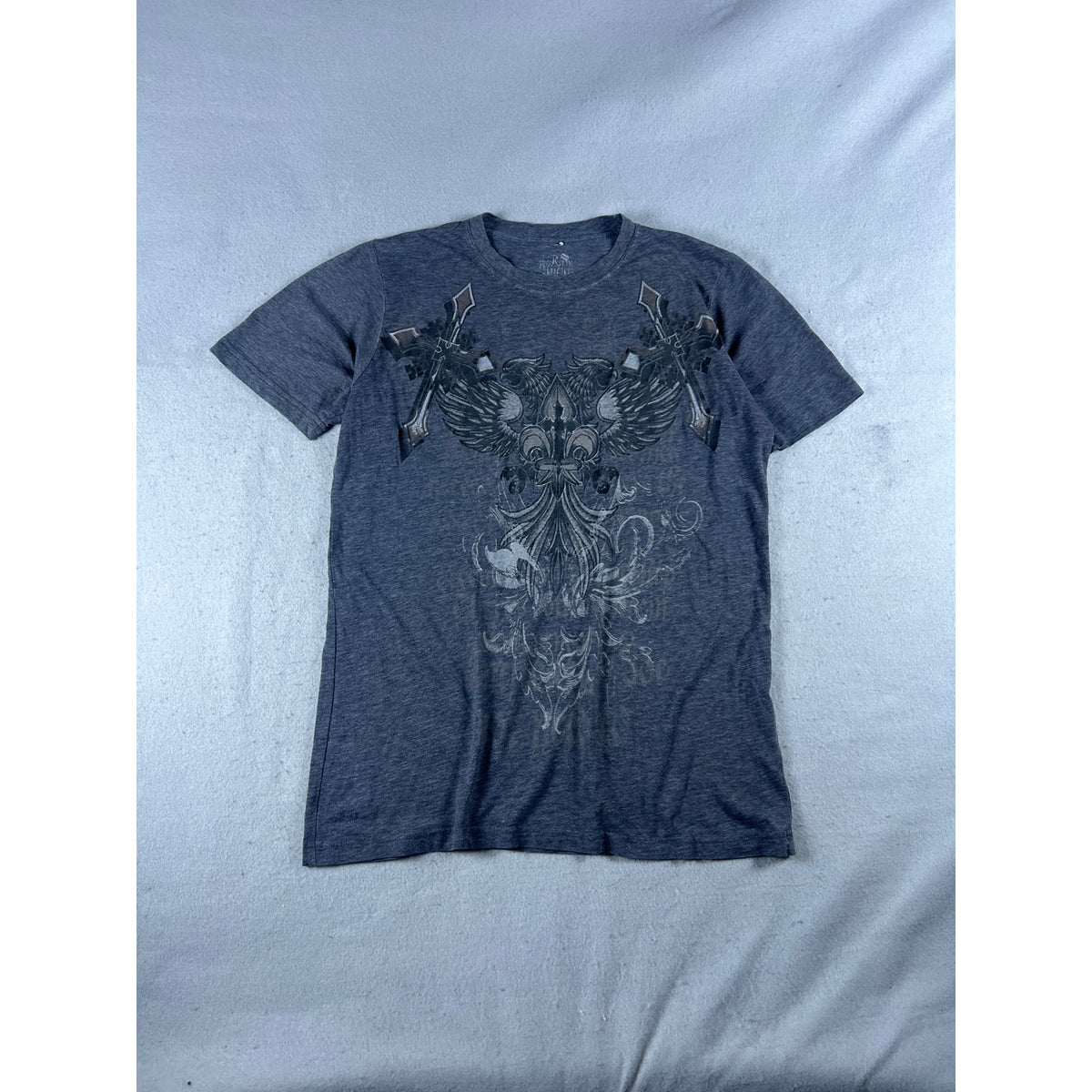 The Raw Uncut Wings Cross Fleur De Lis T-Shirt - M