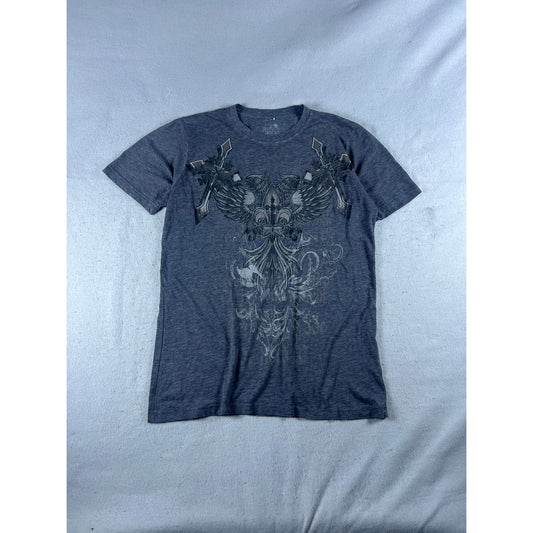The Raw Uncut Wings Cross Fleur De Lis T-Shirt - M