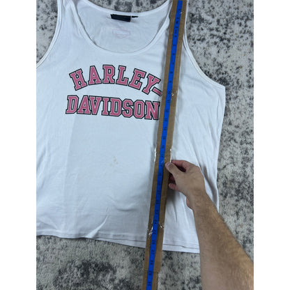 Vintage White Harley Davidson Tank Top Shirt - XL