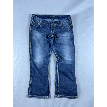 Silver Twisted Capri Jeans Womens - 32