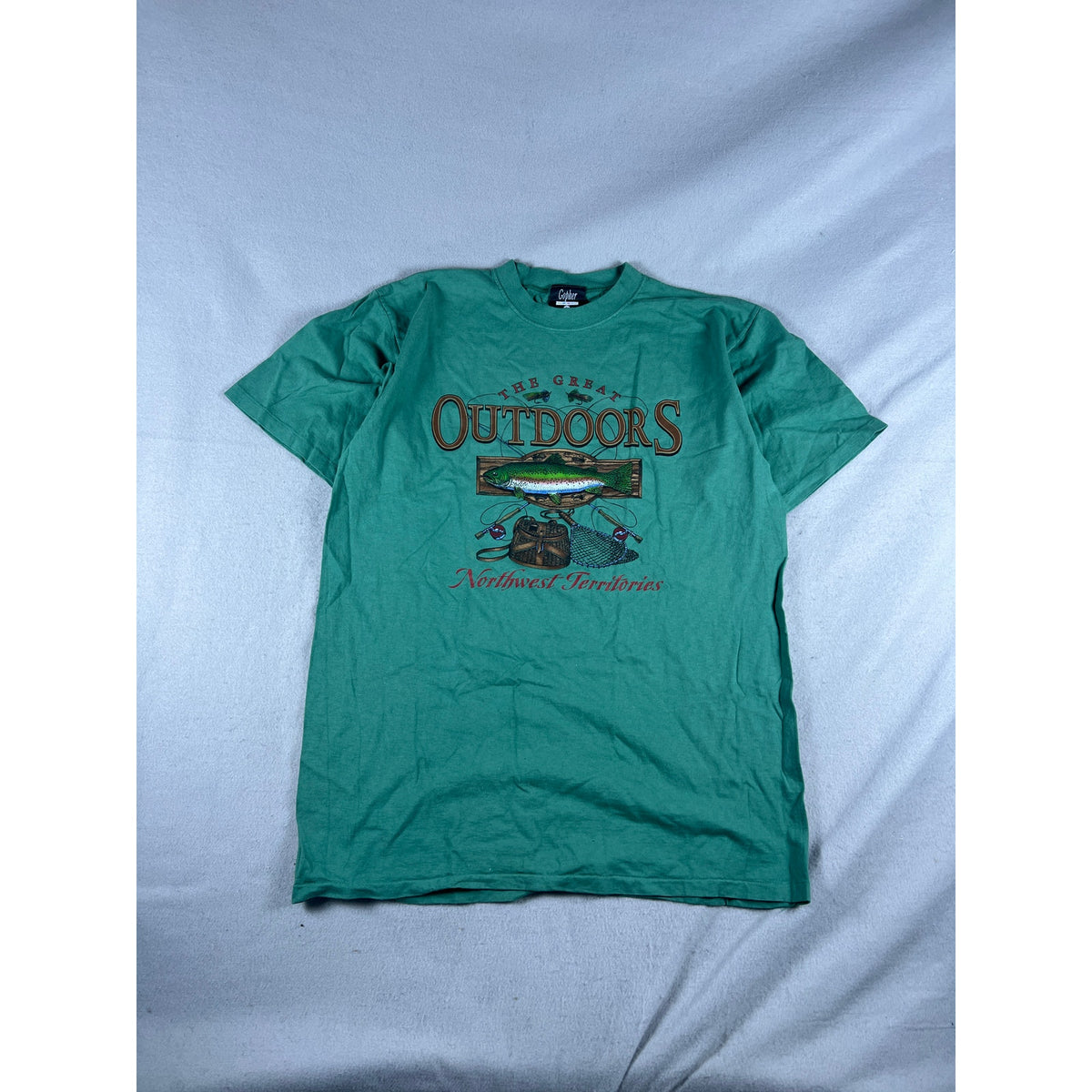 Vintage Gopher Northwest Territories Fishing T-Shirt - L