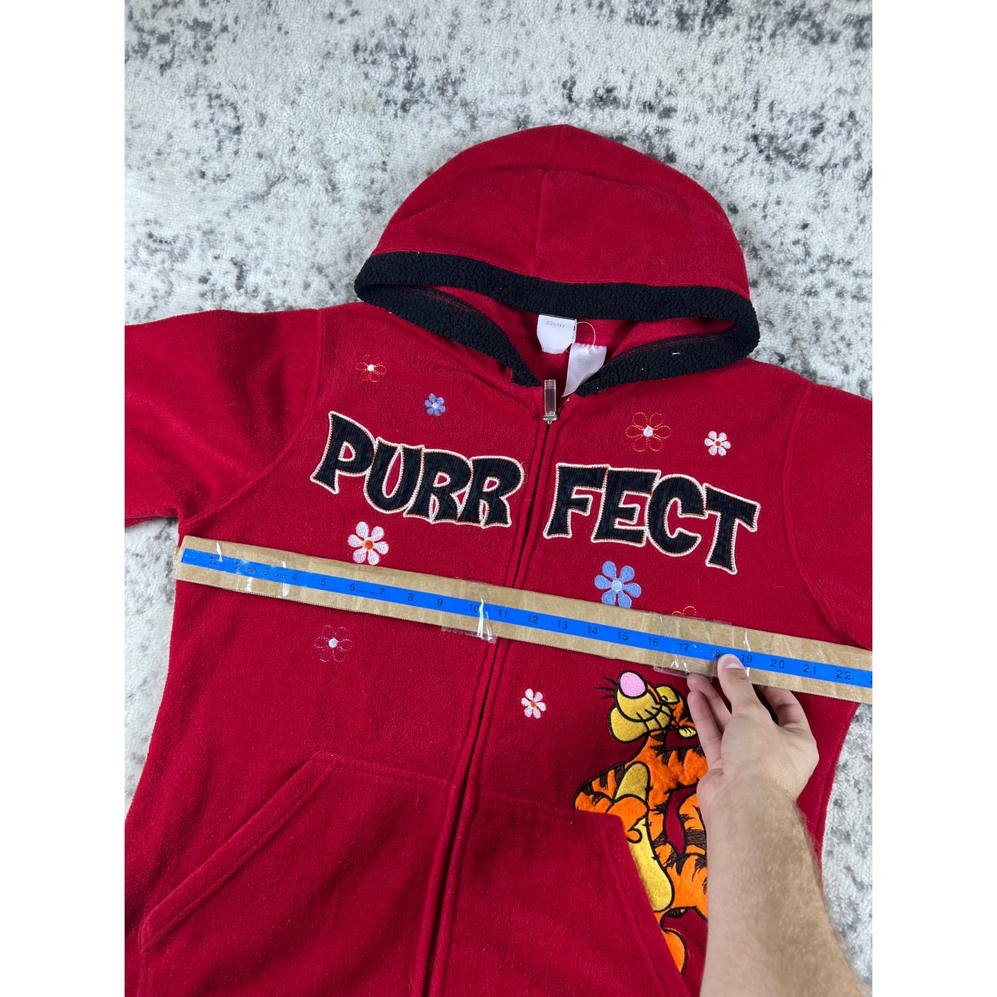Vintage Red Tigger Fleece Hoodie - M