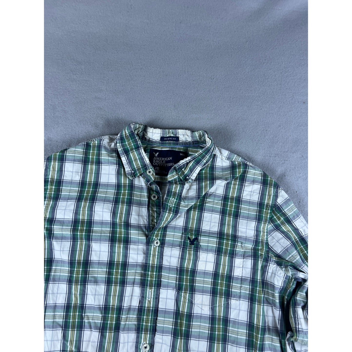 American Eagle Athletic Fit Plaid Shirt - L