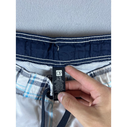 Ocean Pacific Plaid Board Shorts - L
