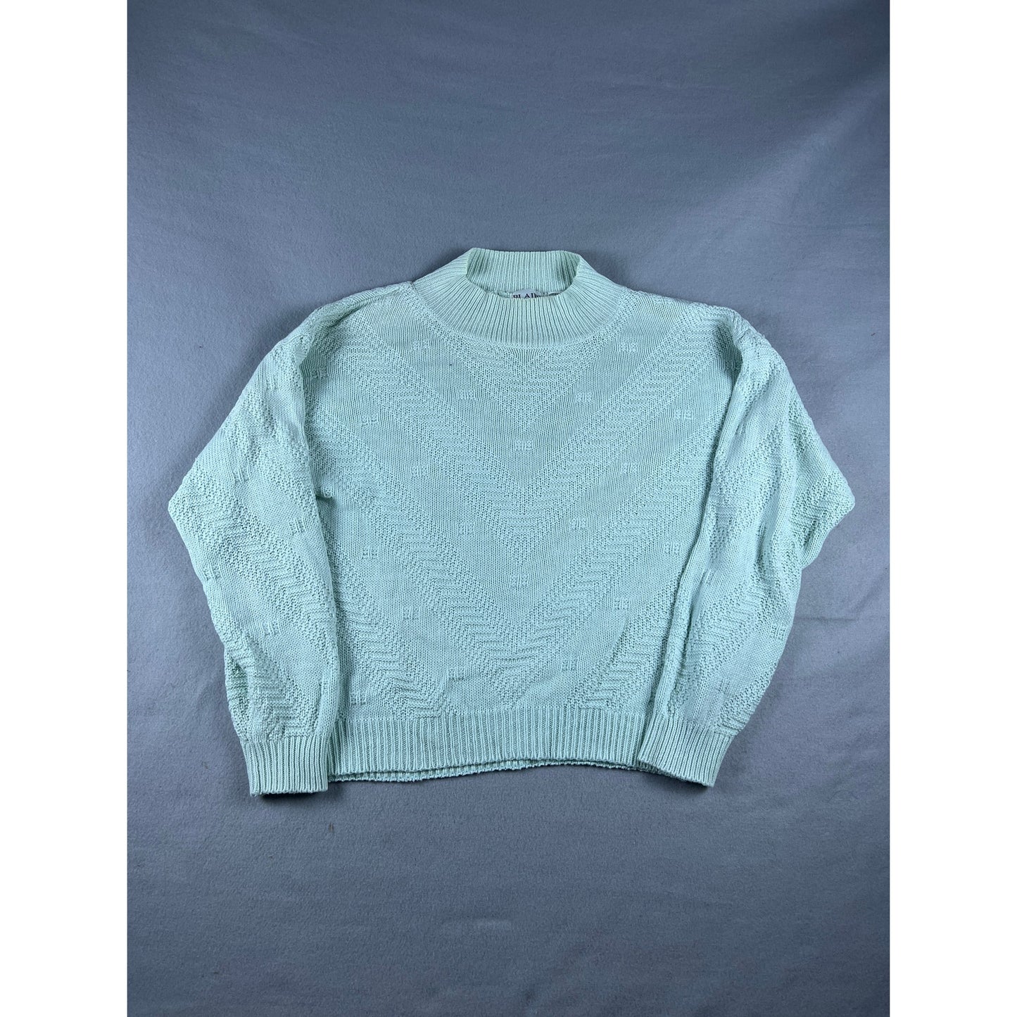 Vintage 80s Light Blue Knit Sweater - L