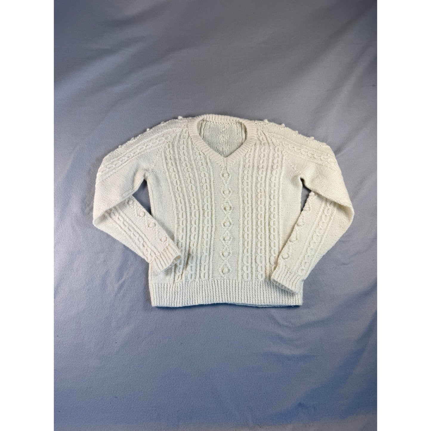 Vintage Cable Knit Chunky Sweater Womens - S