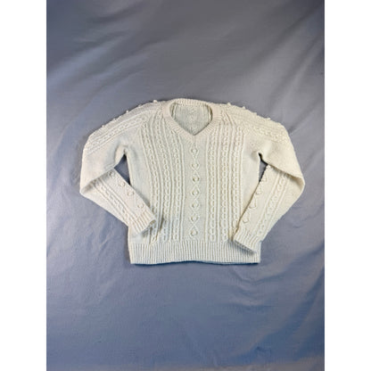 Vintage Cable Knit Chunky Sweater Womens - S
