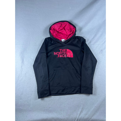The North Face Hoodie Womens M Black Pink Spellout Logo Graphics Sweatshirt