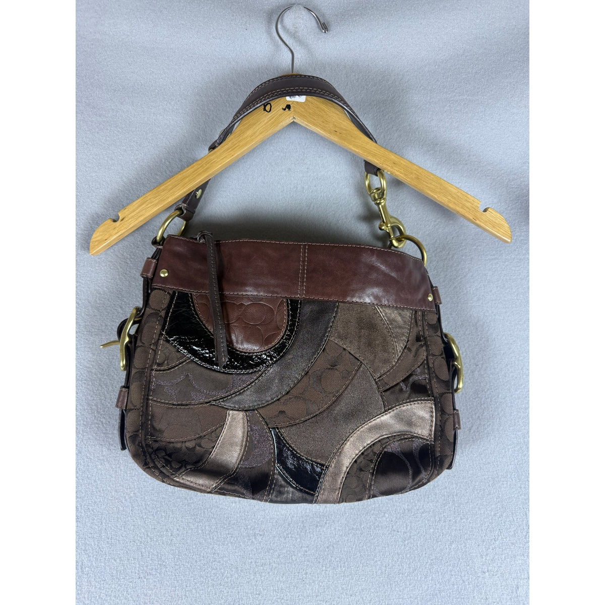 Vintage COACH Zoe Mosaic Patchwork Leather Hobo Shoulder Bag