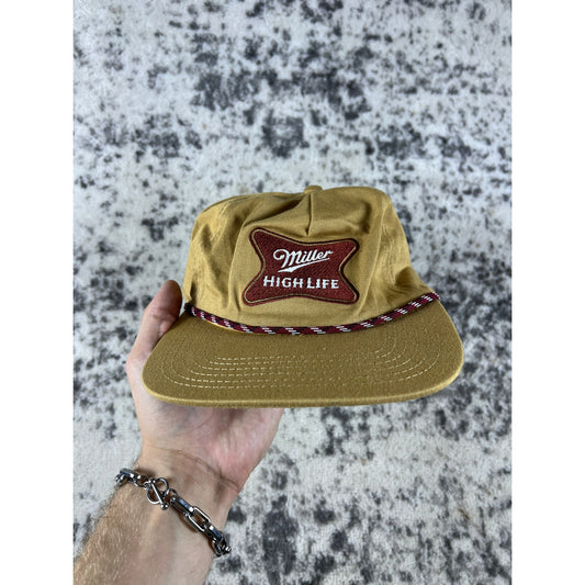 Vintage Tan Miller High Life Rope Hat