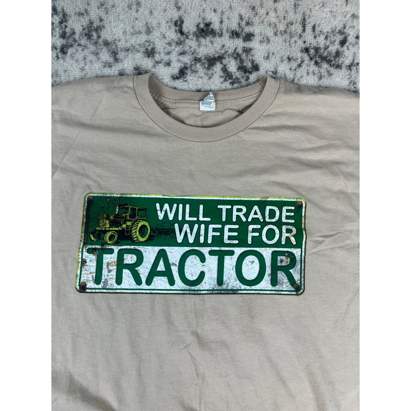 Vintage Tractor Spellout Funny Shirt - XXL