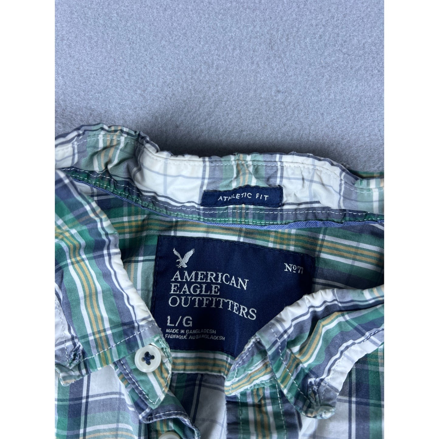 American Eagle Athletic Fit Plaid Shirt - L