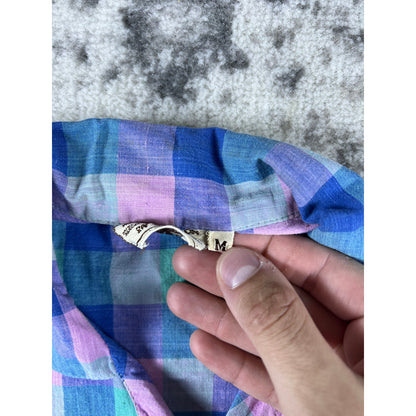 Vintage Madras Plaid Shirt - M