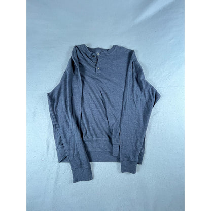 Mens Charcoal Gray Henley Shirt - XL