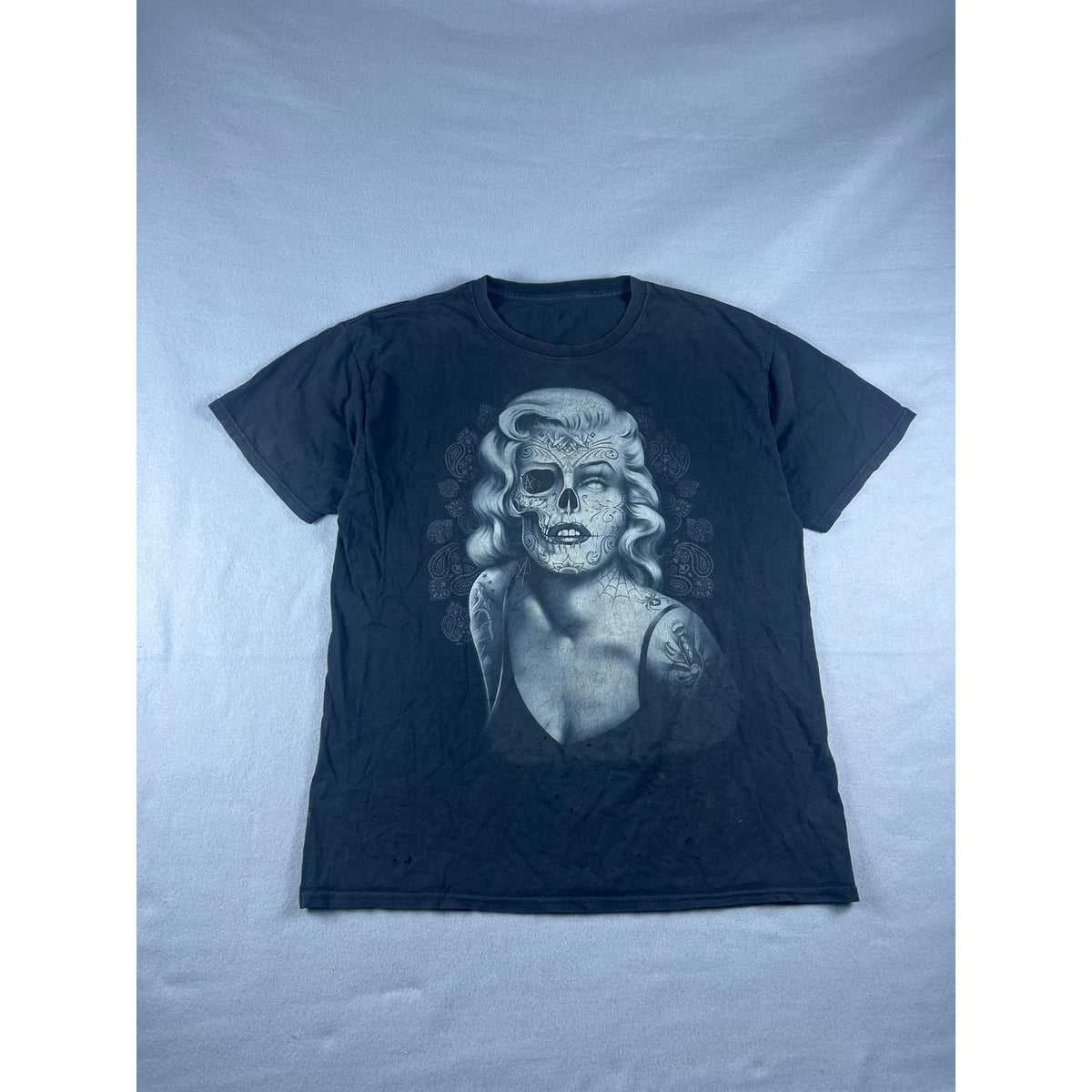 Day of the Dead Marilyn Monroe Skull T-Shirt - L