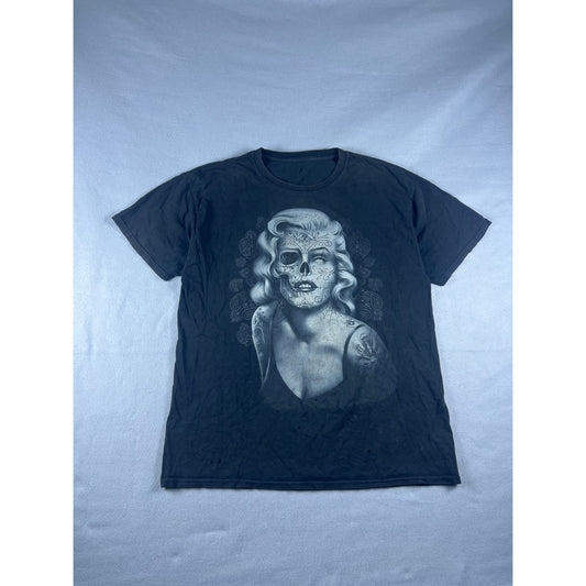 Day of the Dead Marilyn Monroe Skull T-Shirt - L