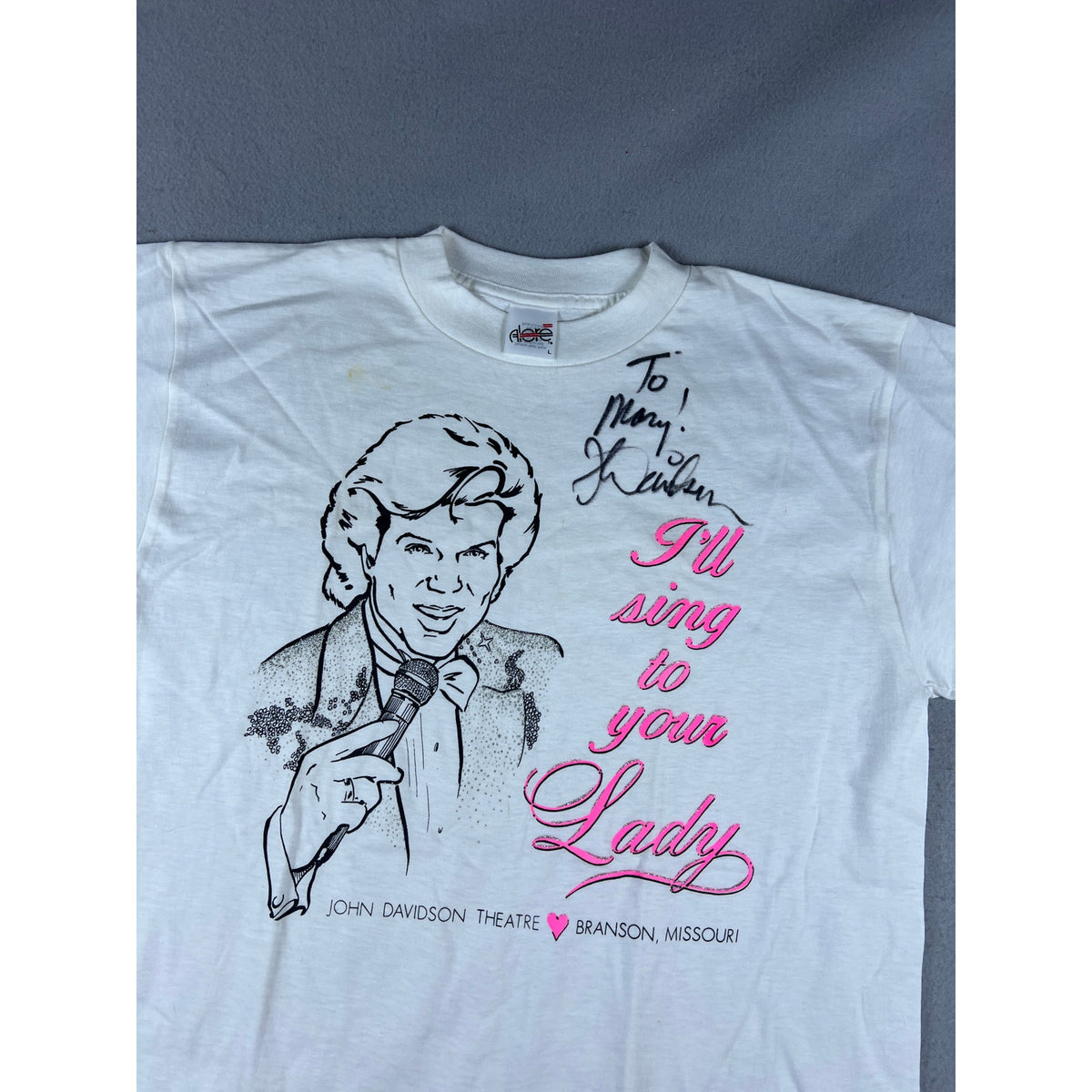 Vintage John Davidson Autographed Graphic T-Shirt - L