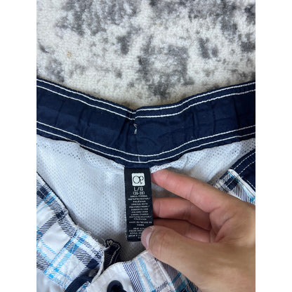 Ocean Pacific Mens Plaid Board Shorts - L