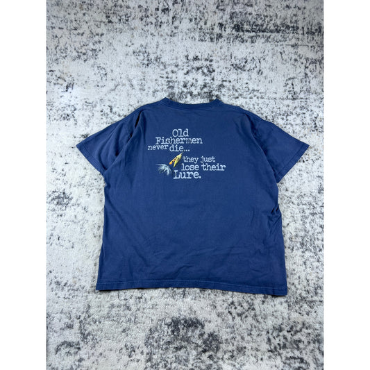 Vintage Columbia Old Fishermen Never Die T-Shirt - XL