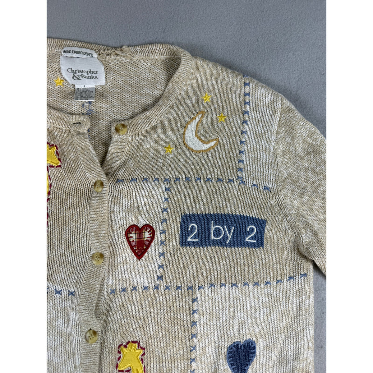 Vintage Christopher & Banks Embroidered Cardigan - L