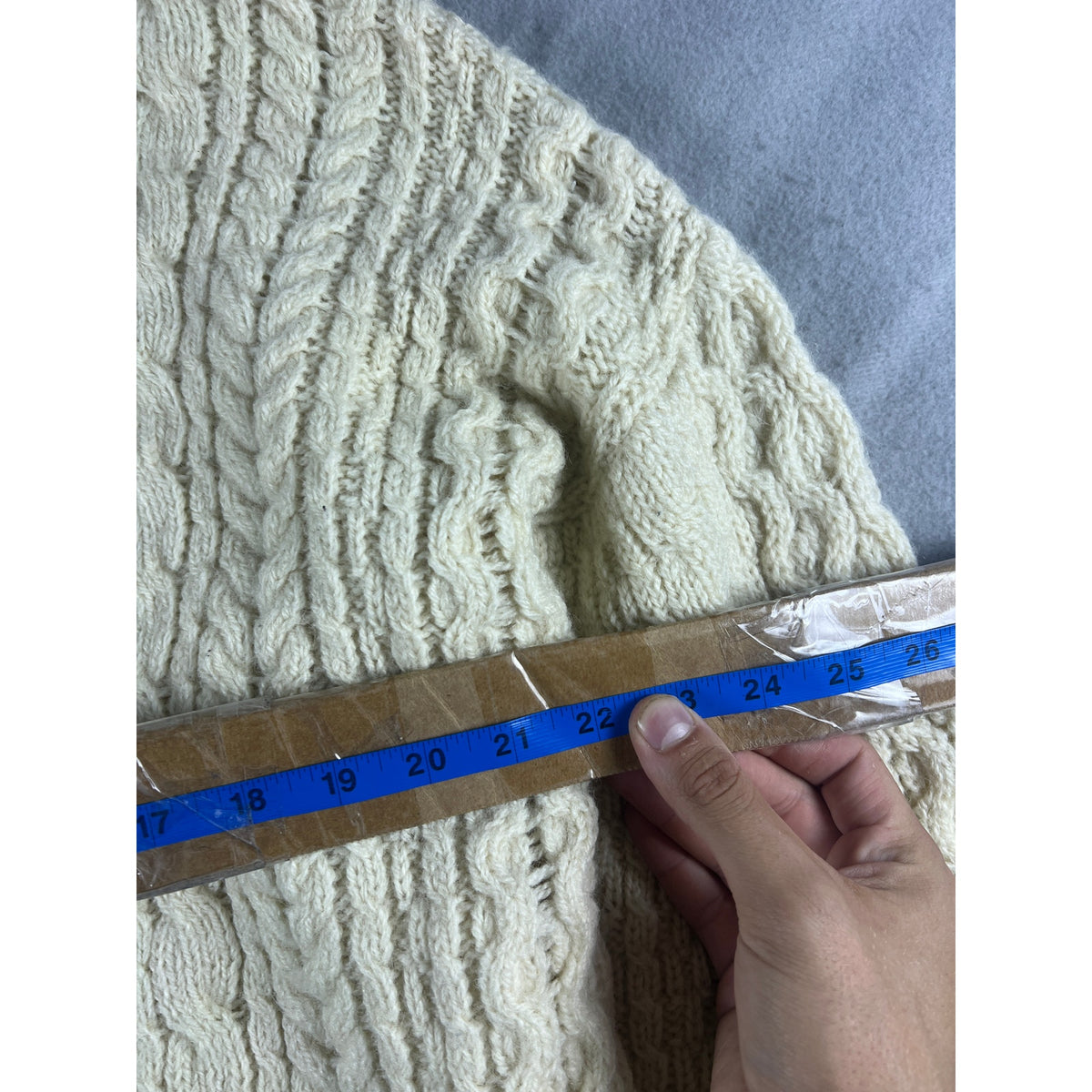 Vintage Cladyknit Wool Irish Aran Cable Knit Cardigan - M