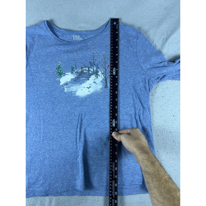 Croft & Barrow Winter Scene Rhinestone Top - M